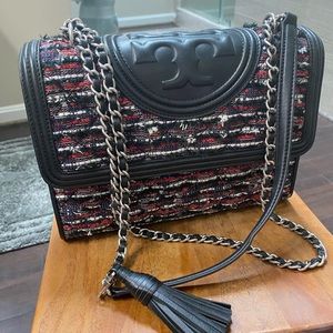 Tory Burch tweed shoulder bag.  Excellent condition.